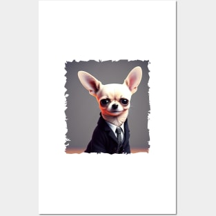 Chihuahua in suit Posters and Art